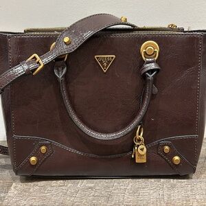 GUESS Amantea Girlfriend Satchel in Chocolate